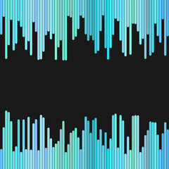 Poster - Modern background from vertical stripes in light blue tones - vector design on black background