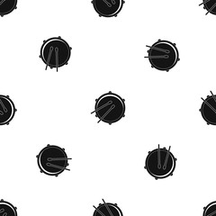 Poster - Drum pattern seamless black