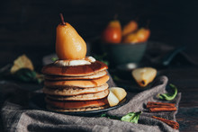 Pancakes With Poached Pear