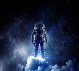 adventure of spaceman. mixed media