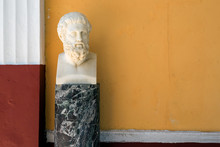 Bust Of Sophocles In The Achilleion Corfu Greece.