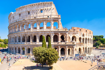 Poster - The Colosseum in central Rome on a sunny summer day