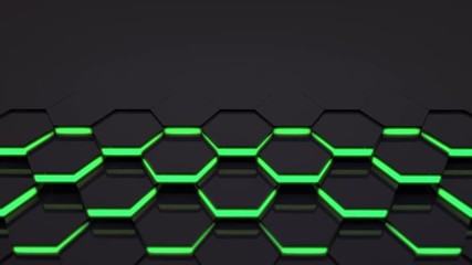 Poster - 3D Loop Hexagonal Motion Graphic Background