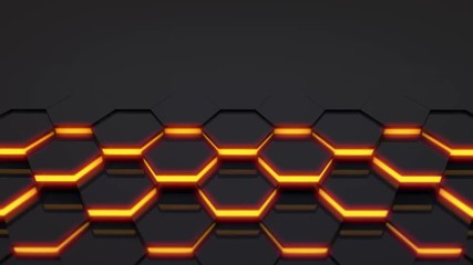 Poster - 3D Loop Hexagonal Motion Graphic Background