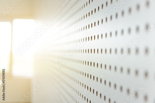 Fotografia, Obraz white soundproof wall, sound barrier, sound absorbing, background