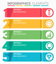 INFOGRAPHICS Element Abstract Design The Number Top Five List Template