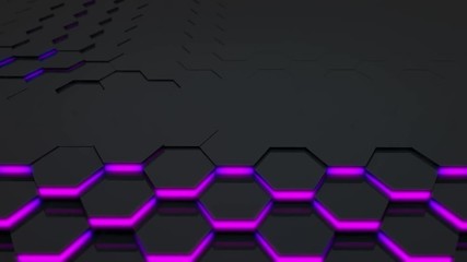 Poster - 3D Loop Hexagonal Motion Graphic Background