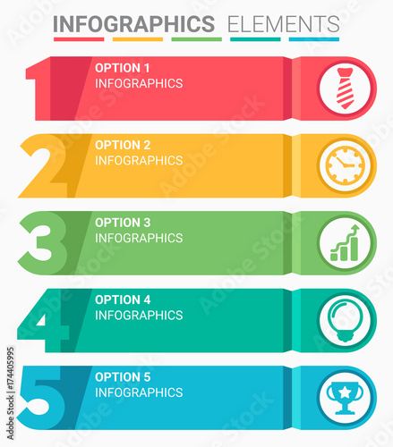 infographics element abstract design the number top five list number list template