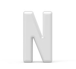 Wall Mural - pearl white letter N