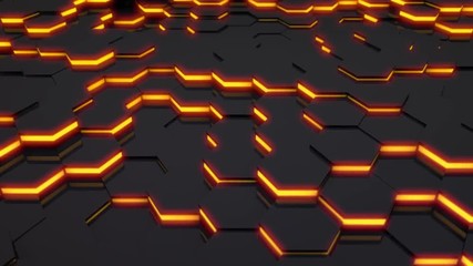 Poster - 3D Loop Hexagonal Motion Graphic Background