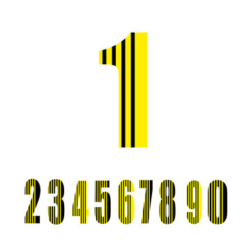 Vector stripped alphabet numbers