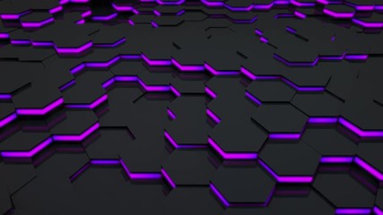 Poster - 3D Loop Hexagonal Motion Graphic Background
