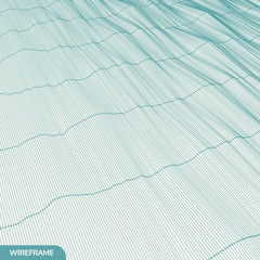 Wall Mural - lattice structure. science or technology background. graphic design. 3d grid surface. abstract vecto