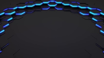 Poster - 3D Loop Hexagonal Motion Graphic Background