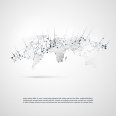 Poster - Cloud Computing and Networks - Global Digital Connections, Internet Concept Illustration