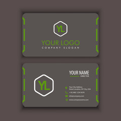 Vector Modern Creative and Clean Business Card Template with green brown  color