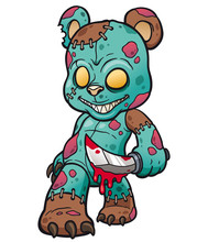 Vector Illustration Of Cartoon Evil Teddy Bear