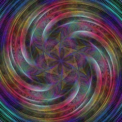 Poster - Abstract shiny colorful fractal spiral design background