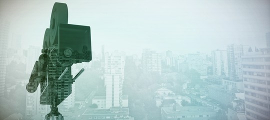 Poster - Black film camera with tripod