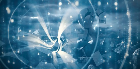Poster - Composite image of abstract blue pattern