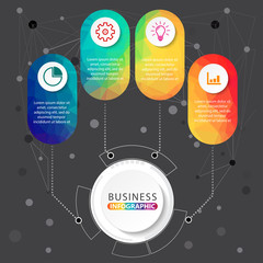Poster - Timeline infographics design vector and marketing icons can be used for workflow layout, diagram, annual report, web design. Business concept with 4 options, steps or processes.