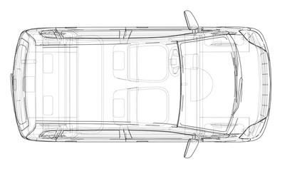 Poster - car sketch. vector