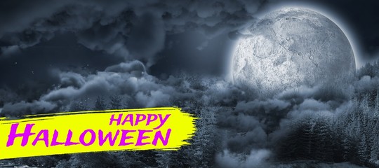 Sticker - Composite image of digital image of happy halloween text