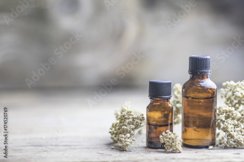 Fotografie, Obraz Milfoil Dry Medical Herb Essential Oil Spa Phytotherapy Aromatherapy with copy s