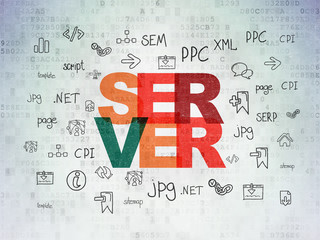Web development concept: Server on Digital Data Paper background