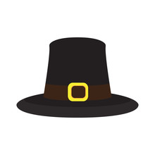 Isolated Pilgrim Hat On A White Background, Thanksgiving Day Vector Illustration