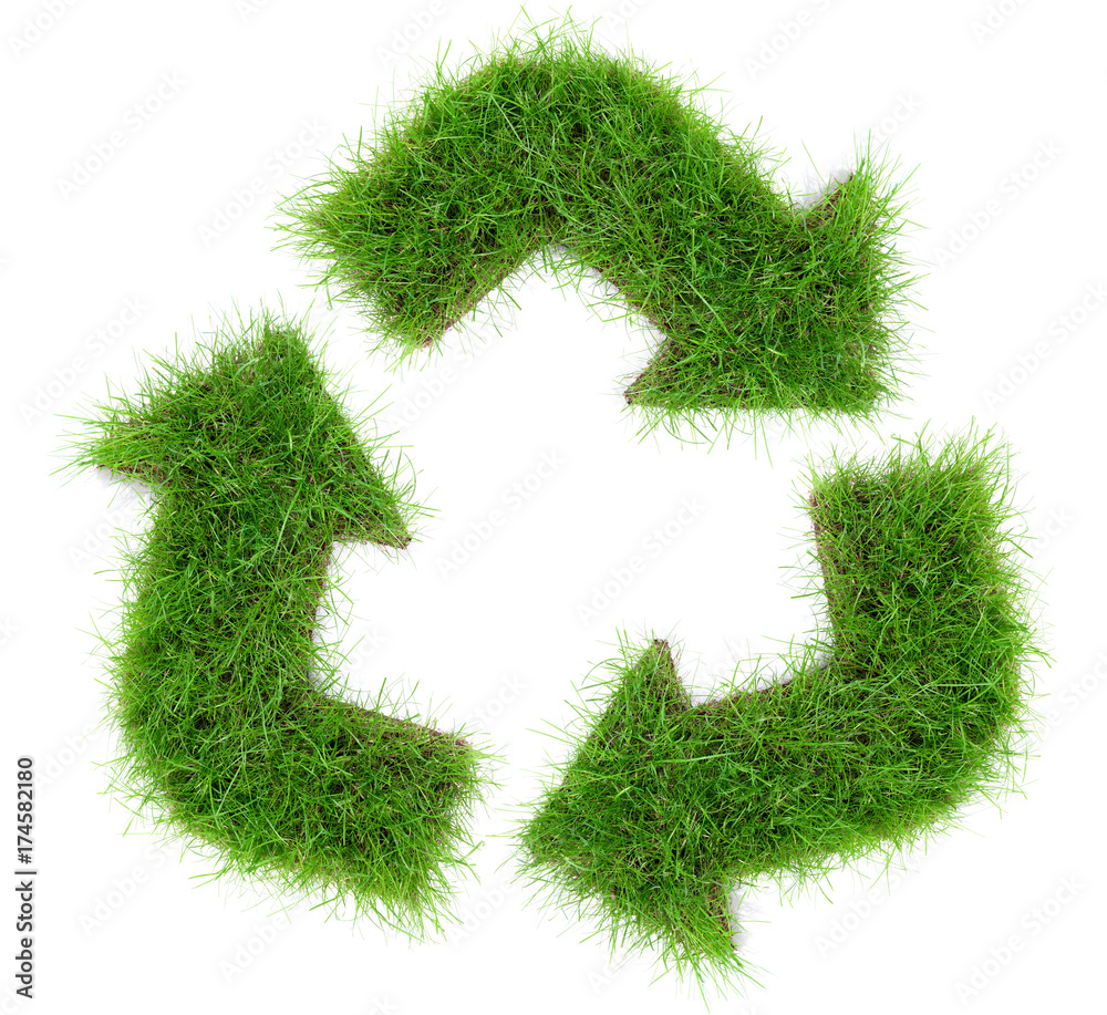 Recycling Wiese Symbol grün freigestellt - Nachhaltigkeit Stock Photo |  Adobe Stock, image size:1000x917