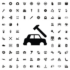 Car body repair icon. set of filled car service icons.