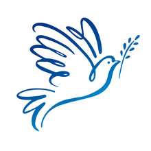 Dove Of Peace Icon. Flying Bird. Peace Concept.
