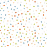 Colorful polka dots seamless pattern on black 11 background. Stunning classic colorful polka dots textile pattern. Seamless scattered confetti fall chaotic decor. Abstract vector illustration.