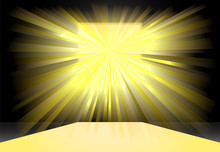 Bright Yellow Light Coming Into The Window Vector Image. Symbolizes As Enlightenment.