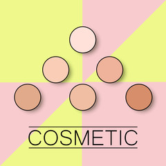 Wall Mural - foundation template design packaging of cosmetics Top view