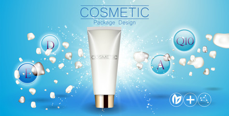Wall Mural - Moisturizing face cream package cosmetics design, ads, templates for design
