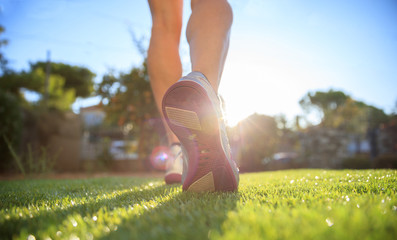 Wall Mural - Woman jogging, active lifestyle concept