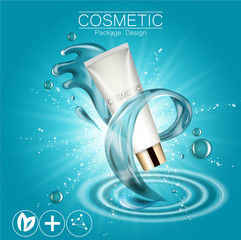 Wall Mural - Moisturizing face cream package cosmetics design, ads, templates for design on transparent background