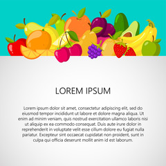 Poster - Healthy food background. Design template banner. Vector isolated on white background