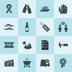  Simple 16 set of label filled icons