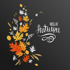 dark background and leaves
