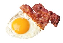 Fried Eggs And Bacon . Breakfast