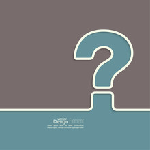 Question Mark Icon. Help Symbol. FAQ Sign On Brown Background. Vector. Outline