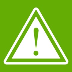Poster - Warning attention sign with exclamation mark icon green