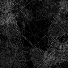Black Wall Covered With Spider Web Spooky Background - Halloween Theme Vector Design
