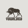 wildebeest logo sign vector illustration isolated