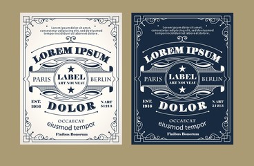 vintage label design set with an example of your text