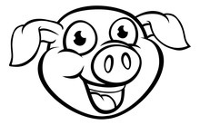 Pig Mascot Cartoon Character