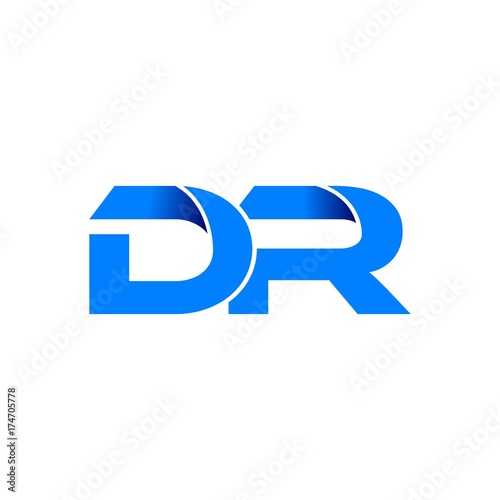 dr logo initial logo vector modern blue fold style Stock Vector | Adobe ...